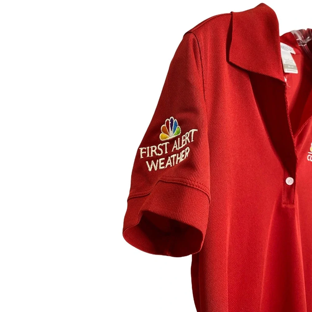 Nike Golf Women's Polo Shirt Dri-Fit Red Short Sleeve NBC Connecticut‎ Logo Sz S